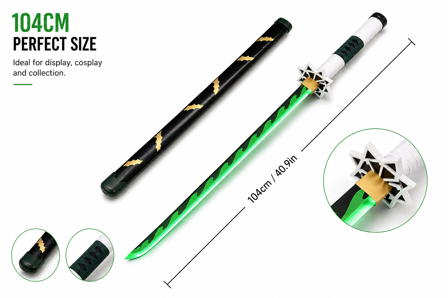 LED Anime Katana – Sanemi Style 104cm Glowing Sword