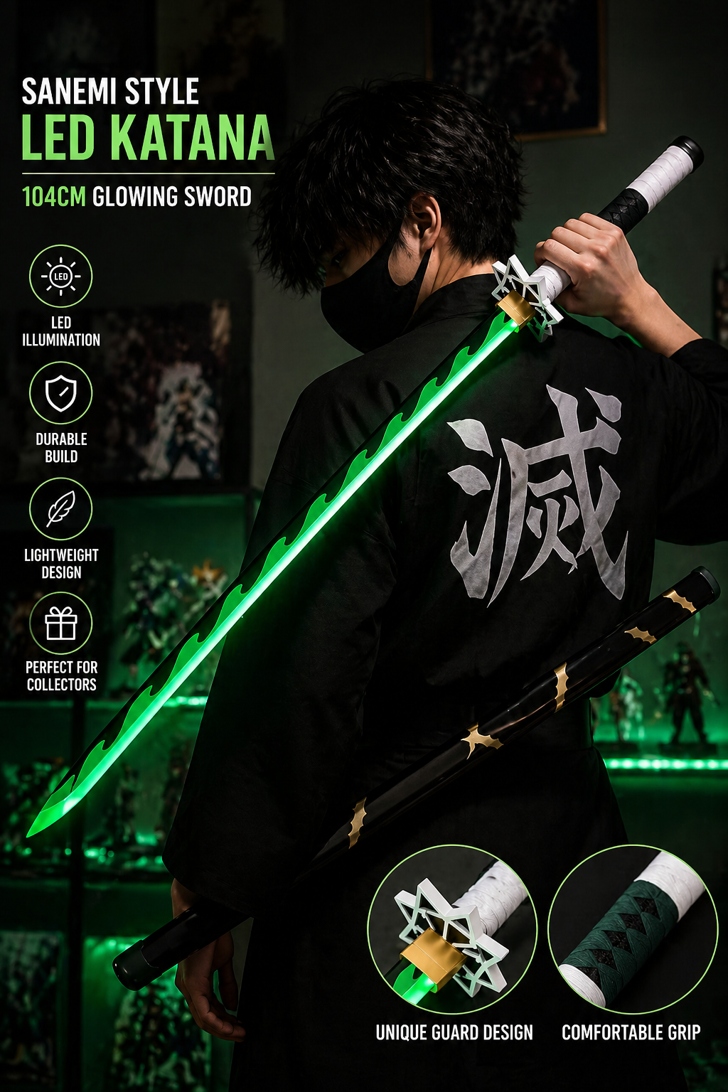 LED Anime Katana – Sanemi Style 104cm Glowing Sword